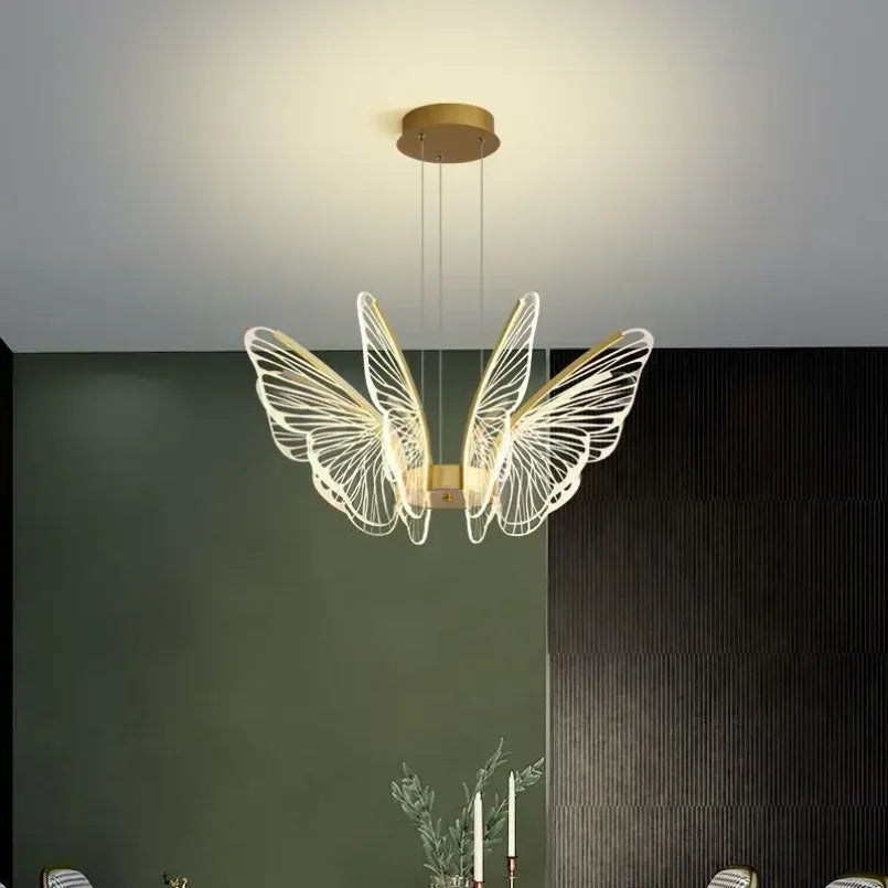 Butterfly Chandelier Minimalist arcylic hanging lights Creative lustres suspendu Living Room Bedroom kitchen island chandelier