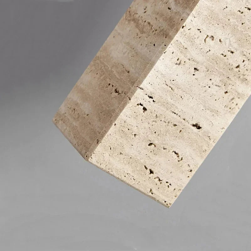 Wabi-Sabi Travertine Pendant Light – Japanese Marble Hanging Lamp