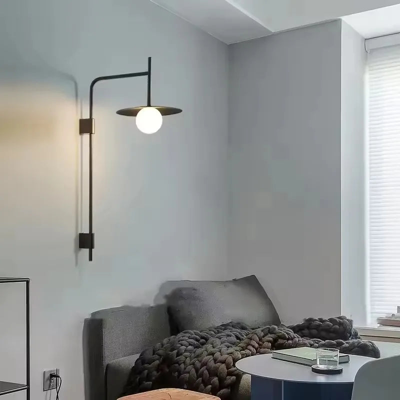Minimalist Wall Light White Glass With Plug For Parlor Bedroom Study Lighting Fixtures G9 Bulb