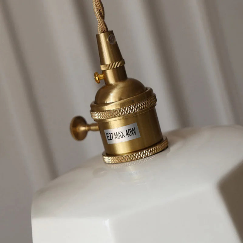 Japanese retro brass-glazed printed ceramic chandelier Simple bedroom bedside restaurant bar entrance bay window light