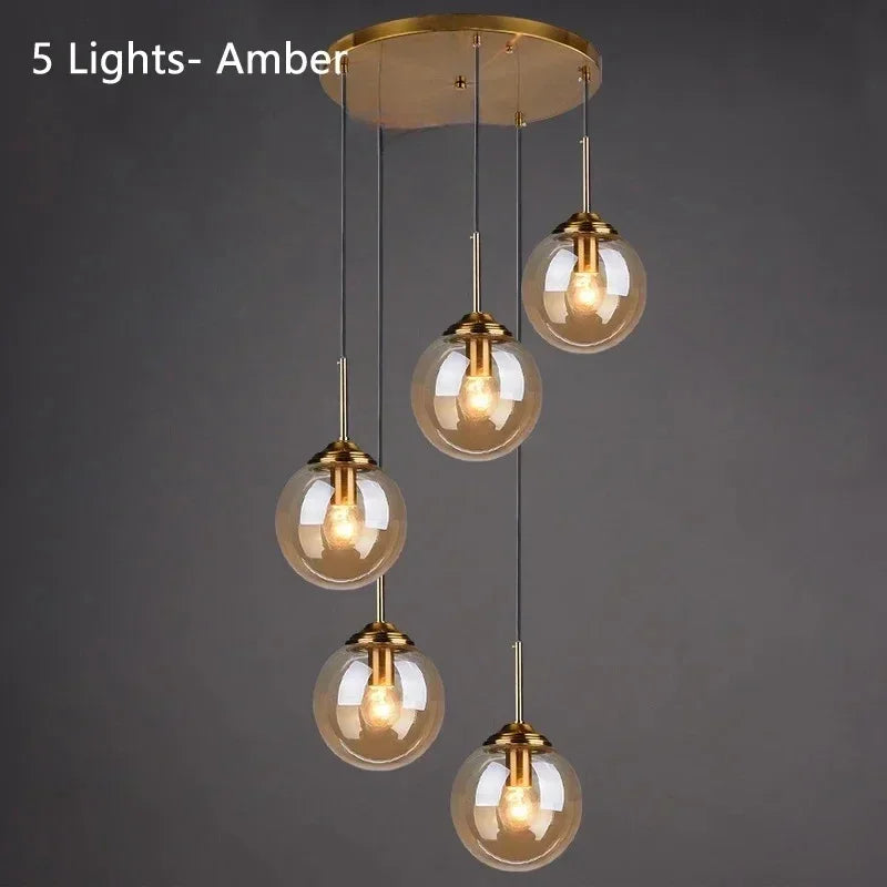 Modern 3-Light Glass Pendant Lamp – Adjustable Kitchen Island Hanging Light (E27)