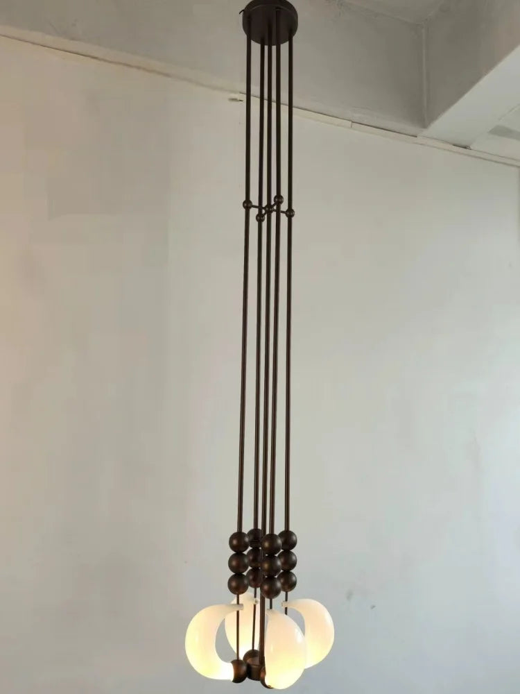 Modern Glass & Brass Pendant Light – Sculptural Orb Hanging Lamp