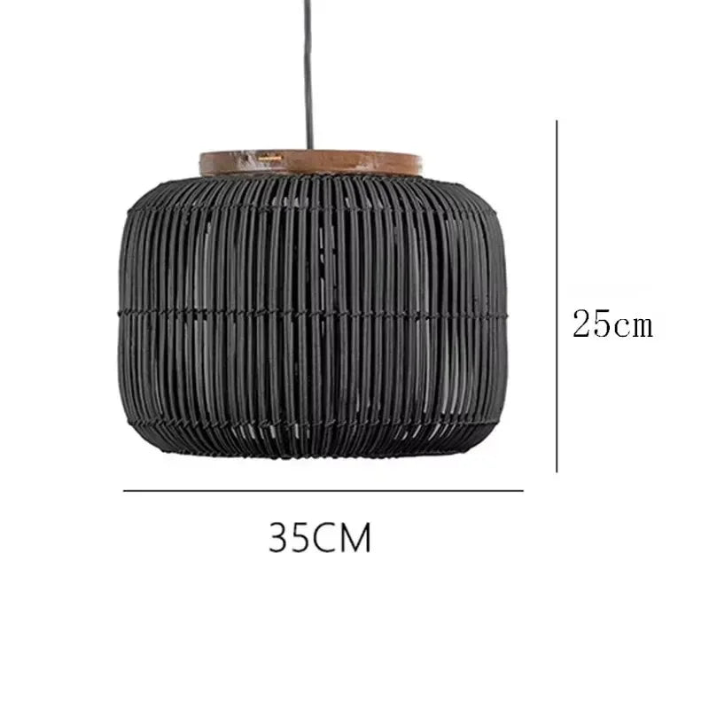 Chinese New Retro Handmade Rattan Pendant Lamp Homestay Living Room Restaurant Bedroom LED Chandelier Home Decor Light Fixtures