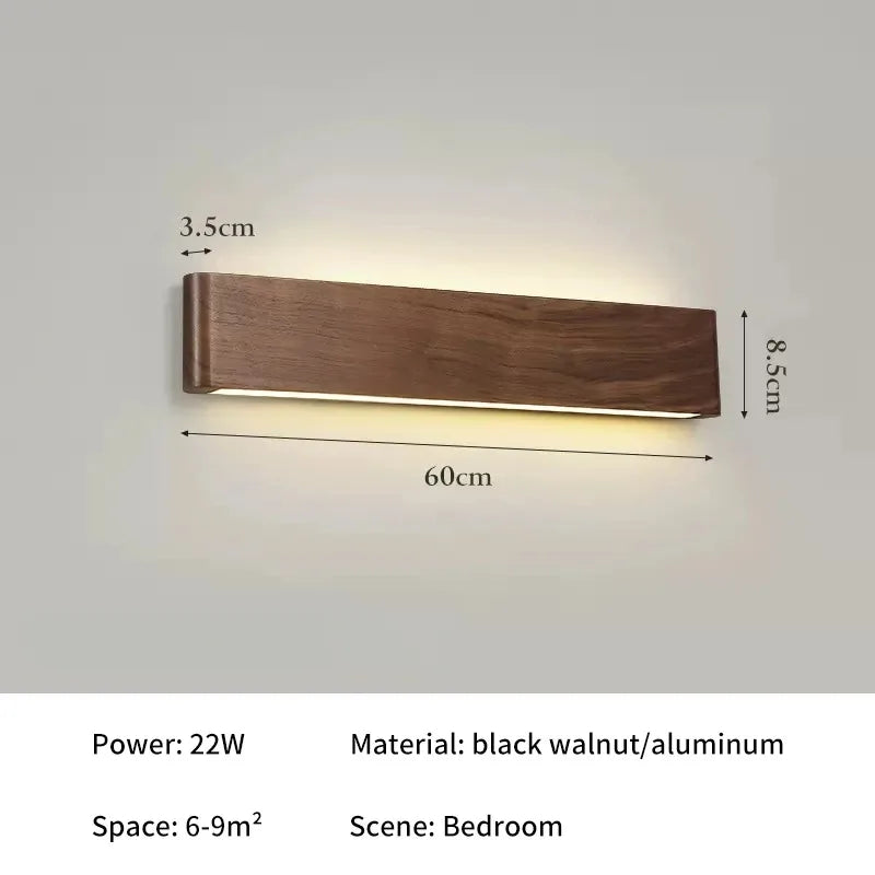 Wood LED Wall lamp Bedroom Modern sconces for Bedside Wooden Indoor Lighting Home Decor for Living Room Study Room Stairs