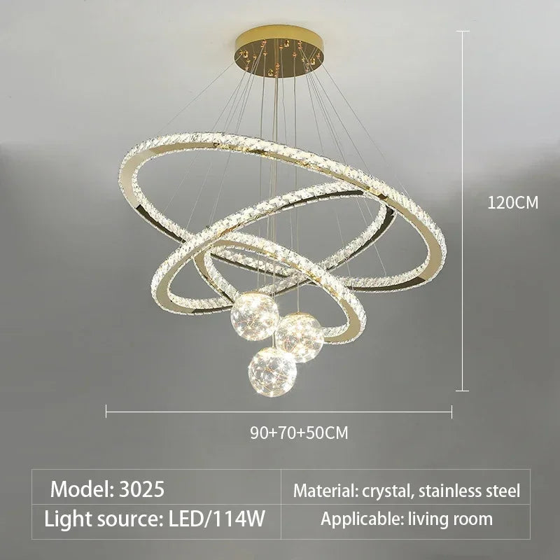 Designer Deluxe Remote Control Crystal LED Pendant Lamp Living  Restaurant Bedroom Kitchen Dimmable Chandelier Home Decor Light