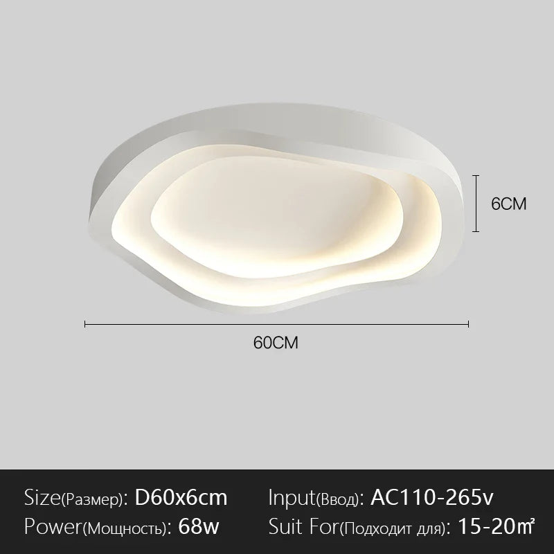 Menvix Modern LED Ceiling Lights Chandelier Round White Lamps Home Art Lighting Fixtures for Bedroom Study Dining Room Kitchen
