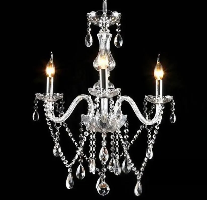 Modern k9 pendant crystal chandelier transparent crystal lustre E14 bulb home lighting Living Room Indoor light fittings ceiling
