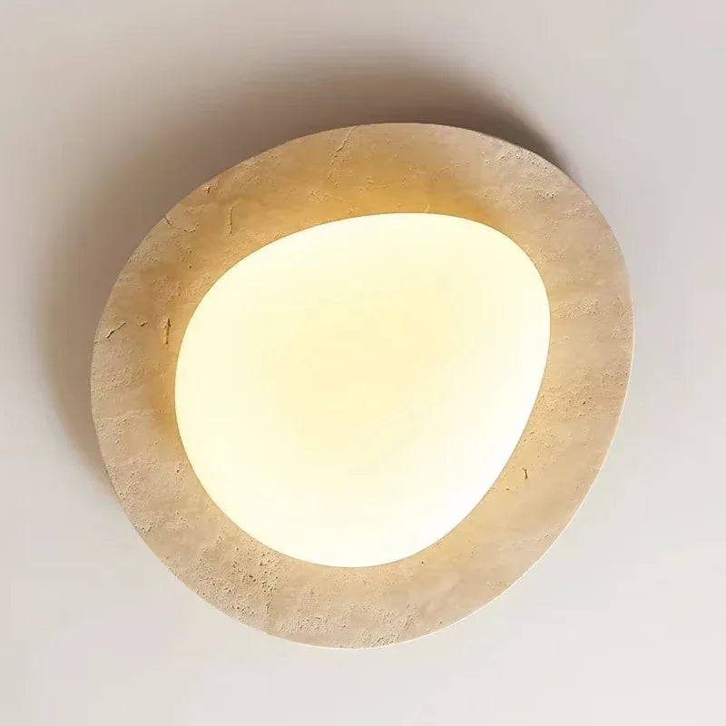 Natural Stone Ceiling Light Japanese Creative Wabi Sabi Cream Style LED Light Balcony Bedroom Lighting Home Room Decoration