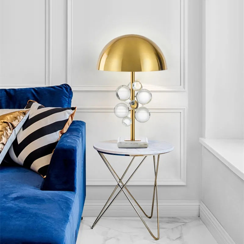 Italian Designer Mushroom Table Lamp – Colorful Glass Globe Accent Light