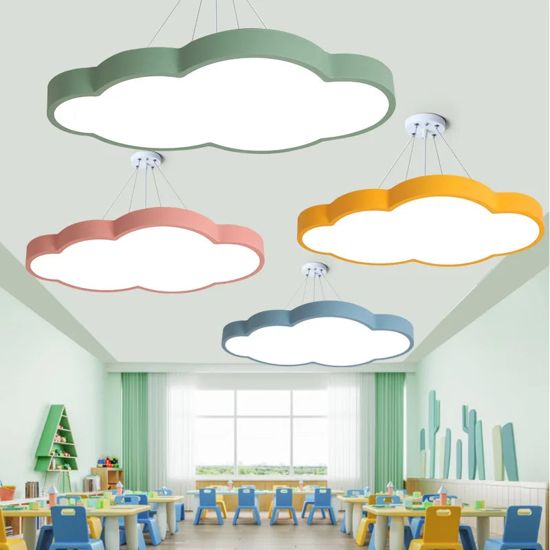 Italy Designer Cartoon Cloud Pendant Lamp Kindergarten Classroom Corridor Dance Room Chandelier Girls Boy Bedroom Decor Lighting