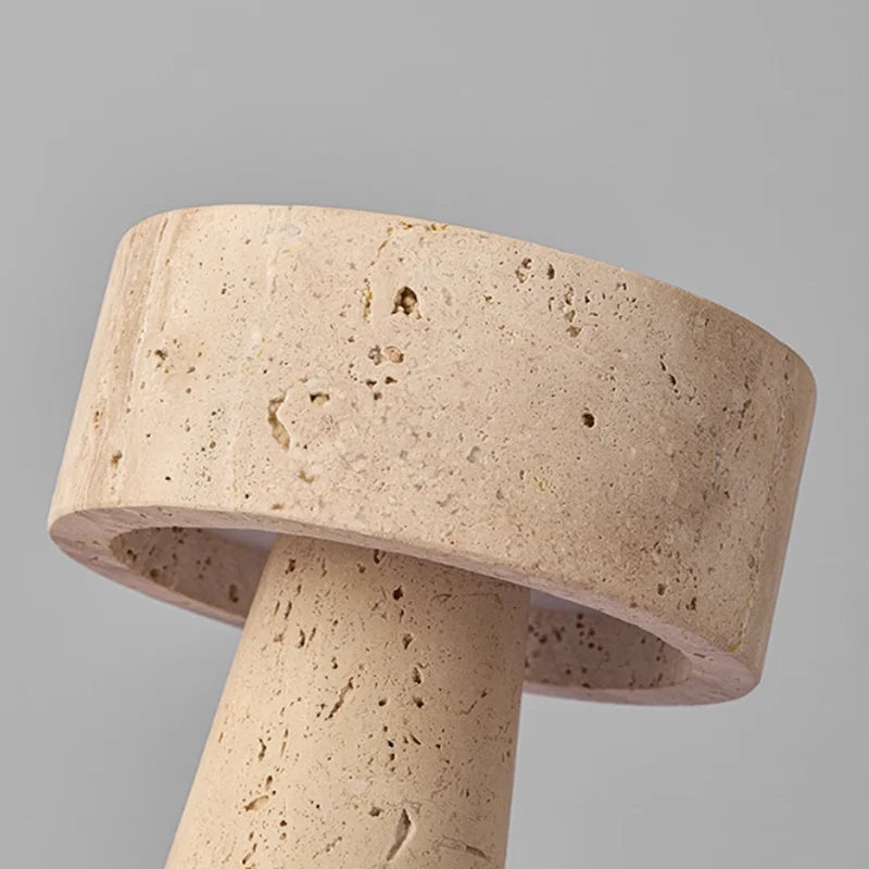 Travertine Stone Table Lamp – Modern Natural Bedside Light