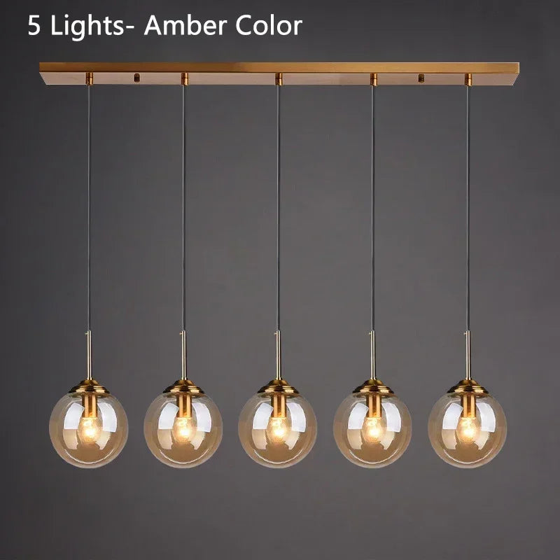 Modern 3-Light Glass Pendant Lamp – Adjustable Kitchen Island Hanging Light (E27)