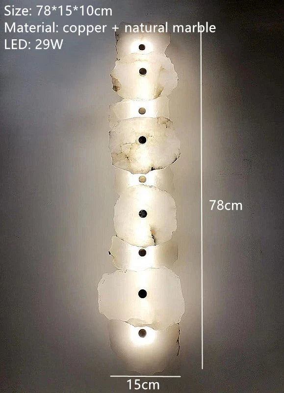 Natural Marble Wall Light – Sculptural LED Wall Sconce