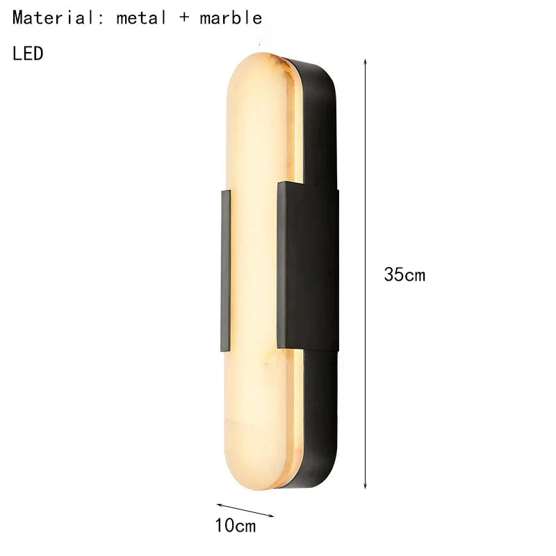 Marble LED Wall Light – Modern Vertical Ambient Sconce