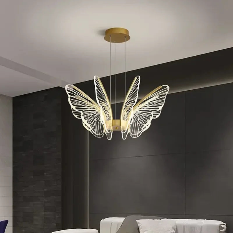 Butterfly Chandelier Minimalist arcylic hanging lights Creative lustres suspendu Living Room Bedroom kitchen island chandelier