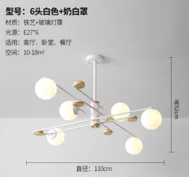 Vintage chandelier geometric magic bean restaurant iron wood light living room Nordic bubble lights bedroom lounge lights