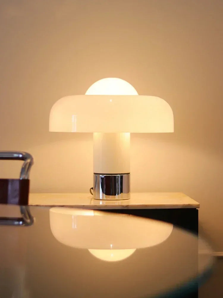 Italian Minimalist Floor Lamp Living Room Study Bedroom Bedside Orange Glass Mushroom Light Dining Room Sofa Decorative Lighting