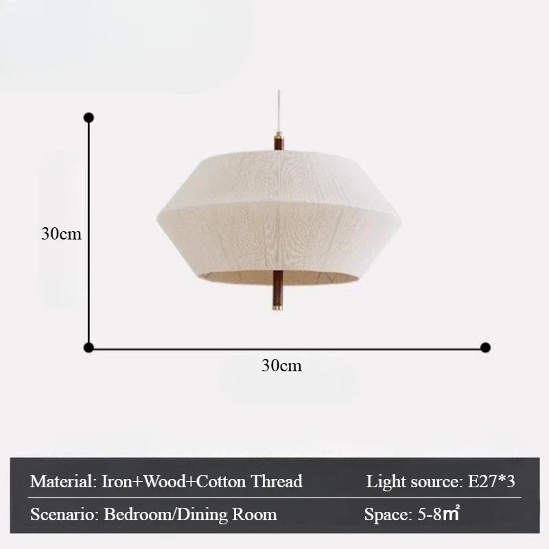 Modern Fabric Pendant Light – Minimalist Linen Ceiling Lamp