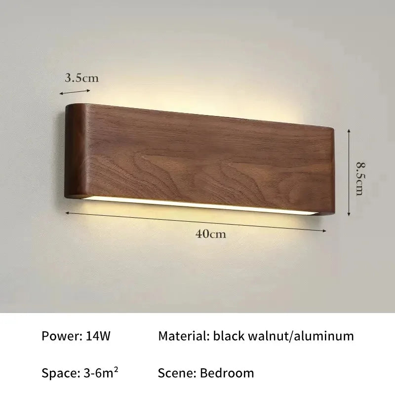 Wood LED Wall lamp Bedroom Modern sconces for Bedside Wooden Indoor Lighting Home Decor for Living Room Study Room Stairs