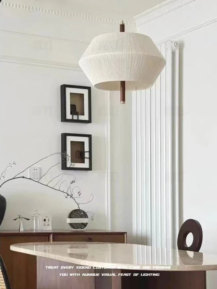 Modern Fabric Pendant Light – Minimalist Linen Ceiling Lamp