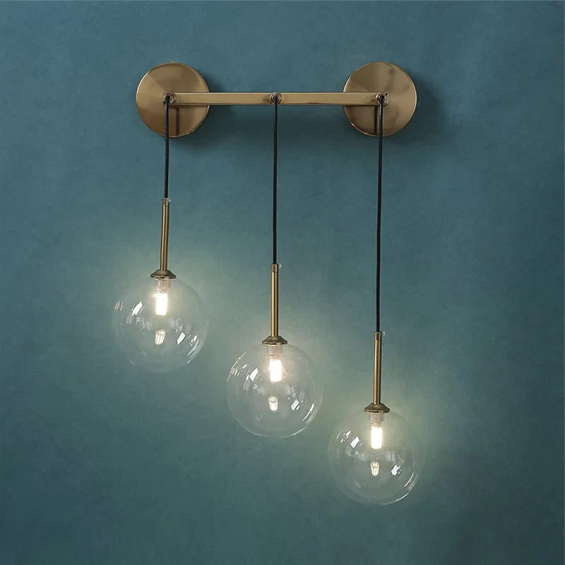 American Glass Wall Lamp Modern Minimalist Dining Room Wall Light Nordic Style Home Creative Personality Multi Head Mirror Lamps