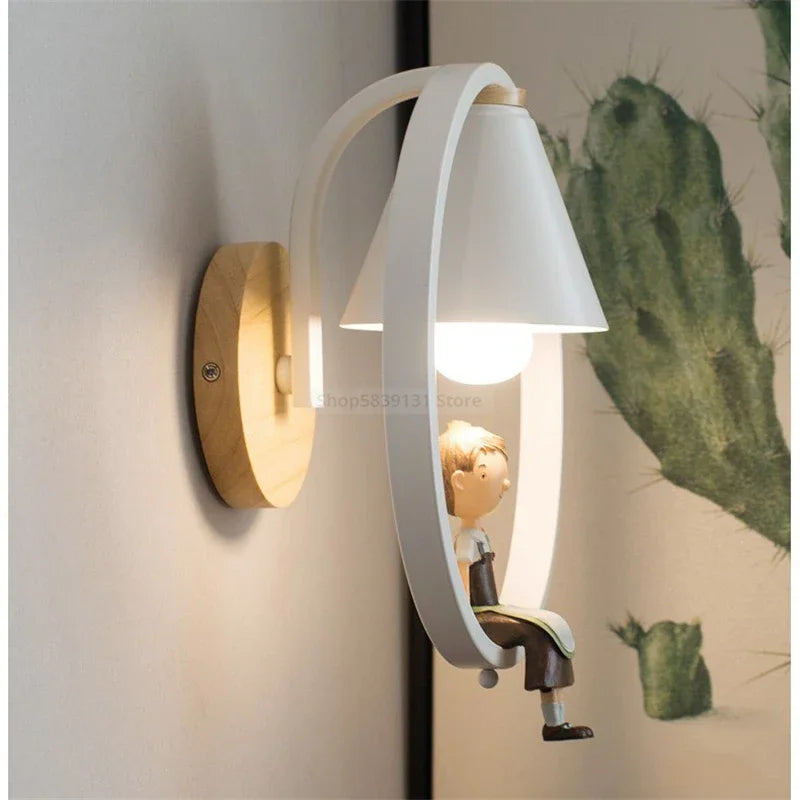 Nordic Modern Iron LED Wall Lamps Creative Personality Art Lamp Living Room Bedroom Bedside Aisle Hotel Restuarant Wall Lights