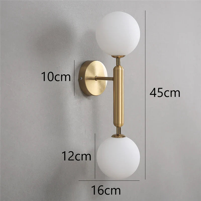 Creative Glass Ball Wall Lamps Modern Bedroom Bedside Lamp Living Room Background Wall Lights Home Decoration Lighting Fixtures