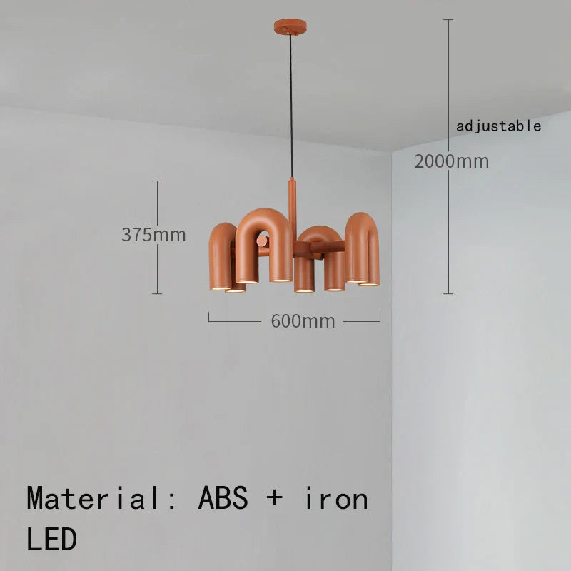 Modern Sculptural Chandelier – Black Pipe LED Ceiling Light