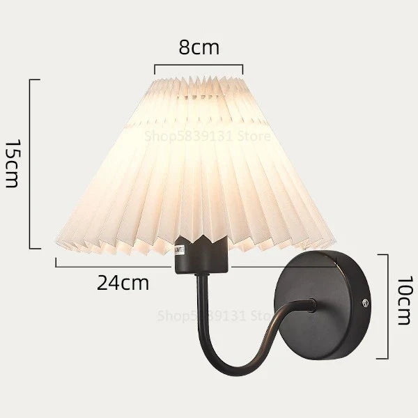 Modern Simple Wall Lamps LED Metal Curved Pleated Lampshade Wall Lamp Nordic Room Decor Living Room Aisle Background Wall Lights