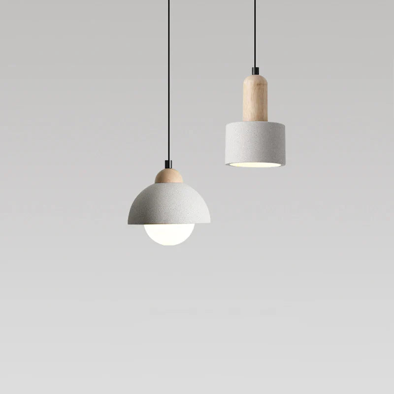 Wabi-sabi bedroom bedside chandelier Nordic simple modern entrance restaurant bar creative cement small ceiling light