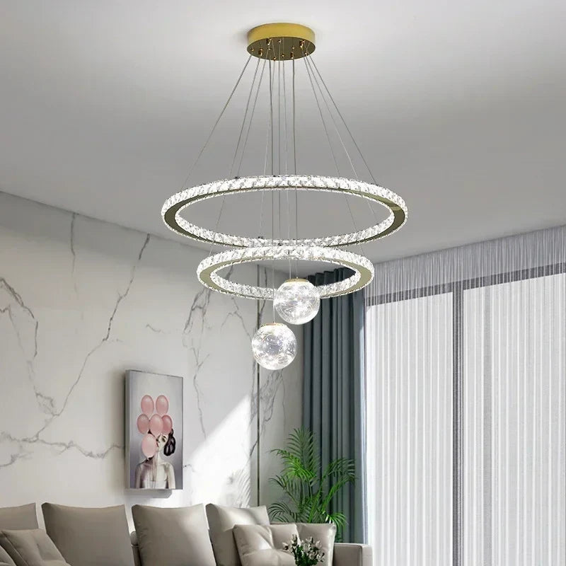 Designer Deluxe Remote Control Crystal LED Pendant Lamp Living  Restaurant Bedroom Kitchen Dimmable Chandelier Home Decor Light