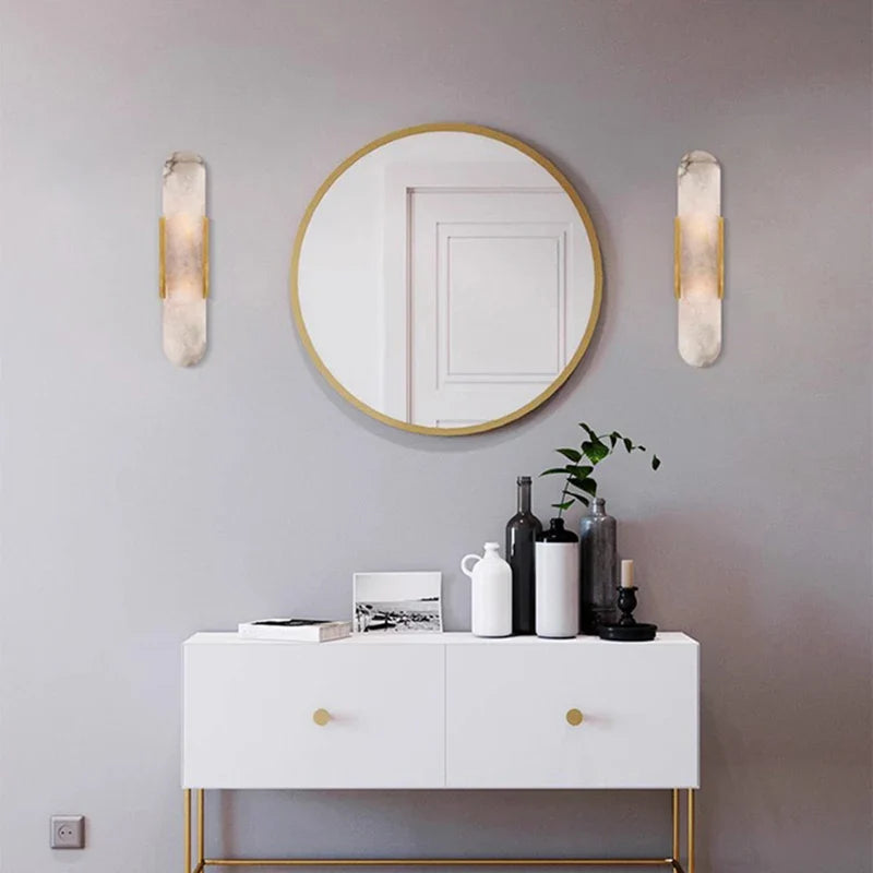 Marble LED Wall Light – Modern Vertical Ambient Sconce