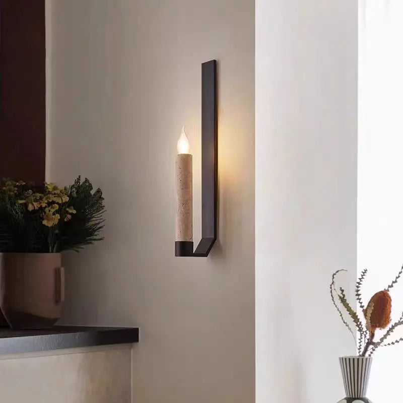 Modern Stone Candle Wall Light – Minimalist LED Wall Sconce