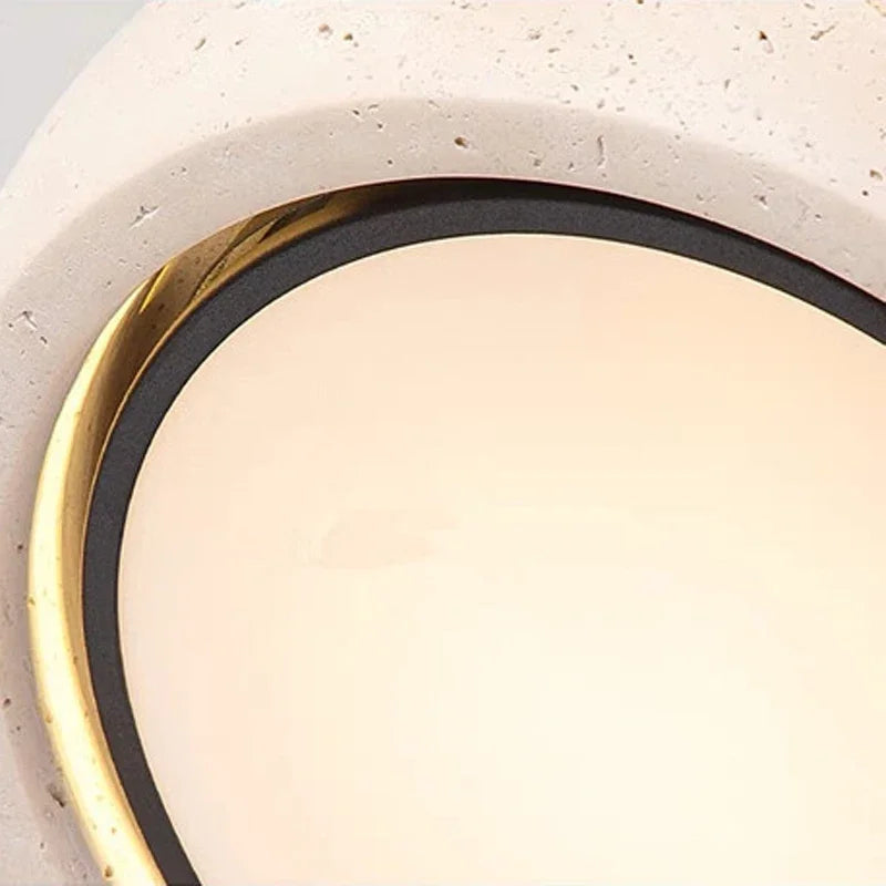 Nordic Modern LED Ceiling Lights Living Dining Room Decoration Yellow Travertine Stone Wabi Sabi Plafond Lamp Lampara Techo