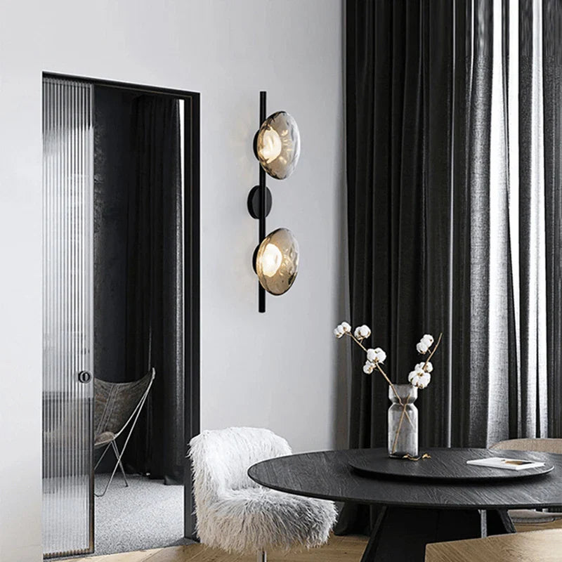 Modern Glass Disc Wall Light – Decorative LED Wall Sconce