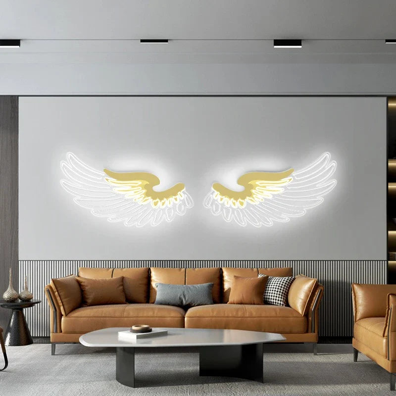 Angel Wings Wall Lamps Nordic Creative Personality RGB LED Wall Lamp for Living Room Bedroom Restaurant Bar Decoration Lighting