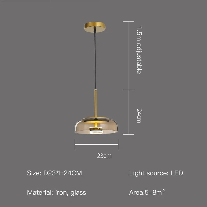 Luxury Glass Pendant Light – Modern Nordic Hanging Lamp for Dining & Kitchen