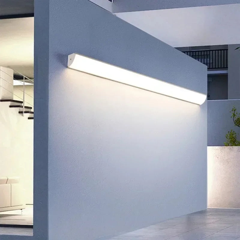 Long Strip Wall Lamp Minimalist Waterproof Outdoor LED Wall Lights Garden Villa Porch Courtyard Sconce Background Wall Light