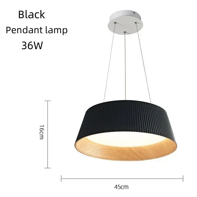 Modern Wood Grain LED Ceiling Light – Nordic Flush Mount Lamp for Bedroom & Dining Room