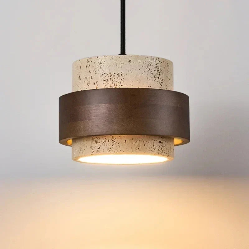 Nordic Minimalist Wabi Sabi Yellow Travertine Chandelier B&B Restaurant Bar Pendant Lights Home Dining Room Bedside Wall Light