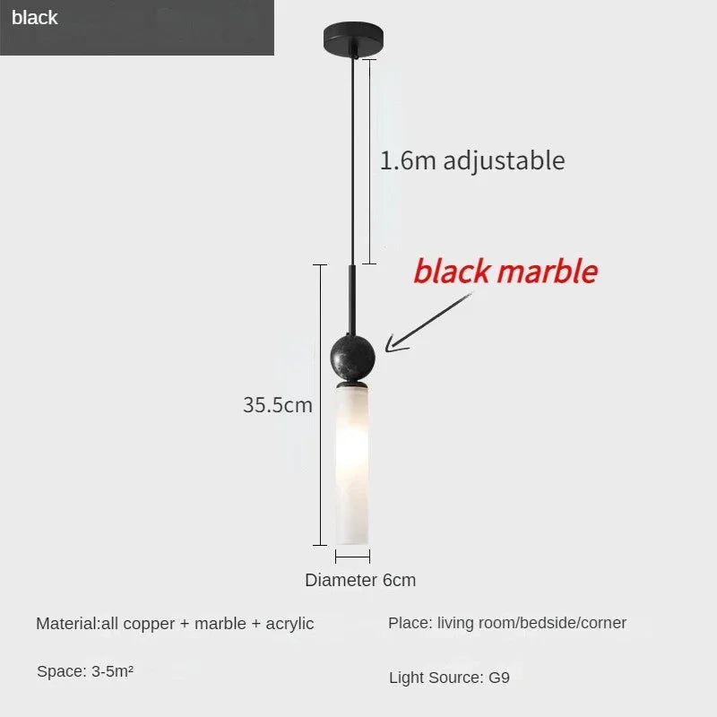 Nordic minimalist all copper wall lamp hotel living room bedside G9 LED pendant light balcony staircase indoor marble wall lamp