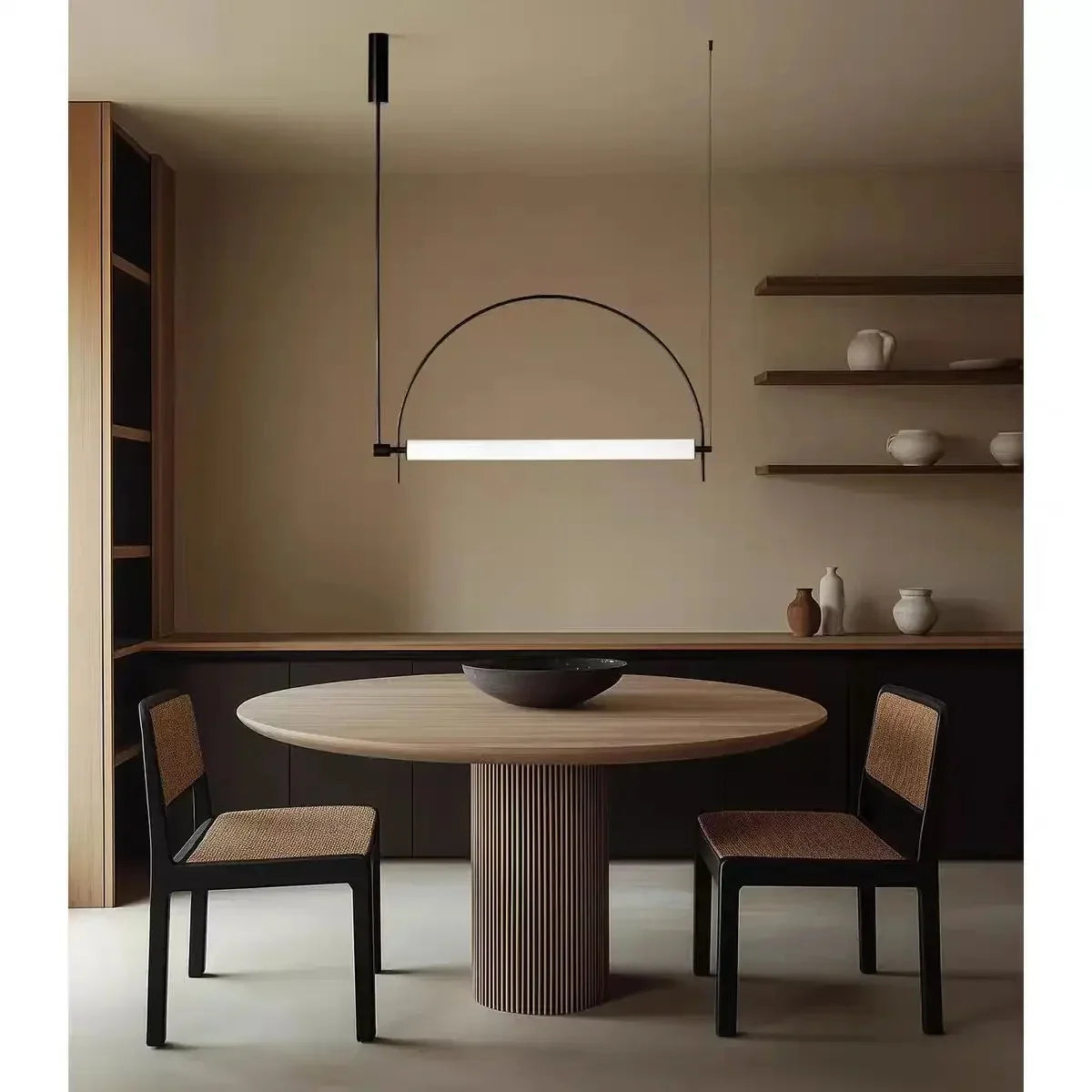 Modern Minimalist Arc Linear Pendant Light – Contemporary LED Hanging Lamp for Dining Room & Kitchen Island