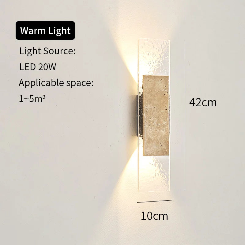 Outdoor Waterproof Wall Lamps Strip Natural stone Wall Lights 18W LED  Porch Wall Sconces  Bedroom Exterior Lighting Fixtures