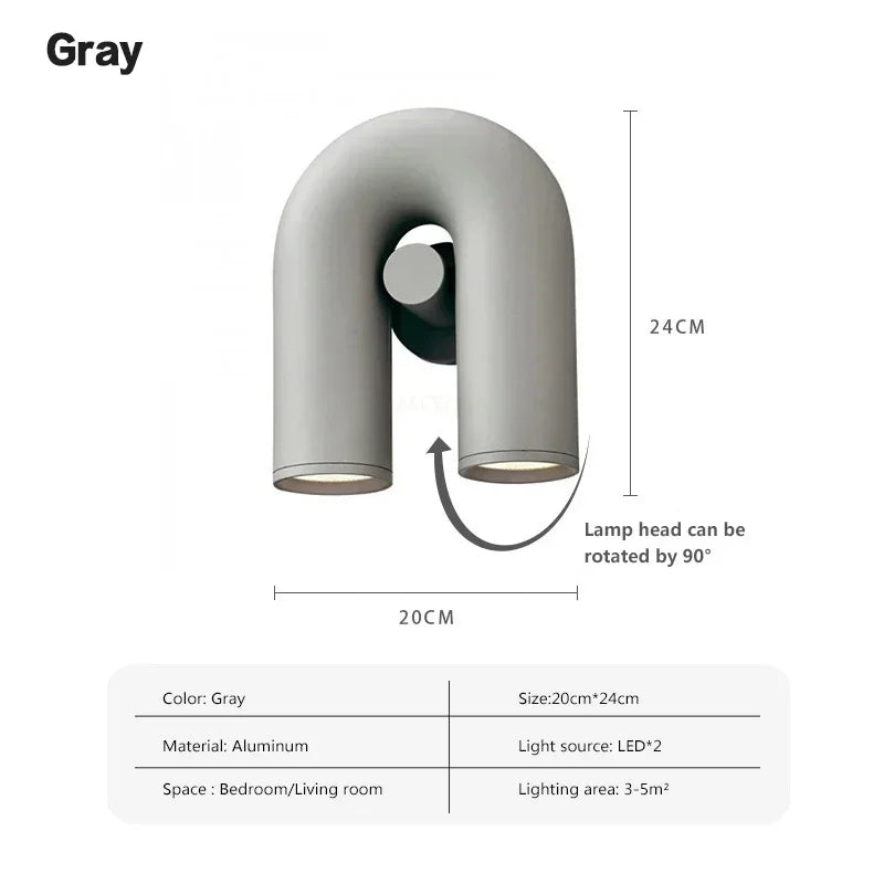 Nordic Designer U-shaped Water Pipe Chandelier Ins Rotatable Variable Shape Bedroom Living Room Home LED Lighting Fixture Decor