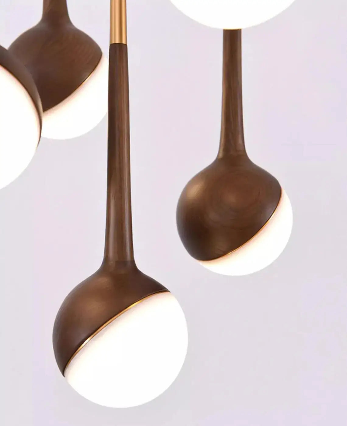 Solid Ash Wood Pendant Light – Minimalist LED Hanging Lamp