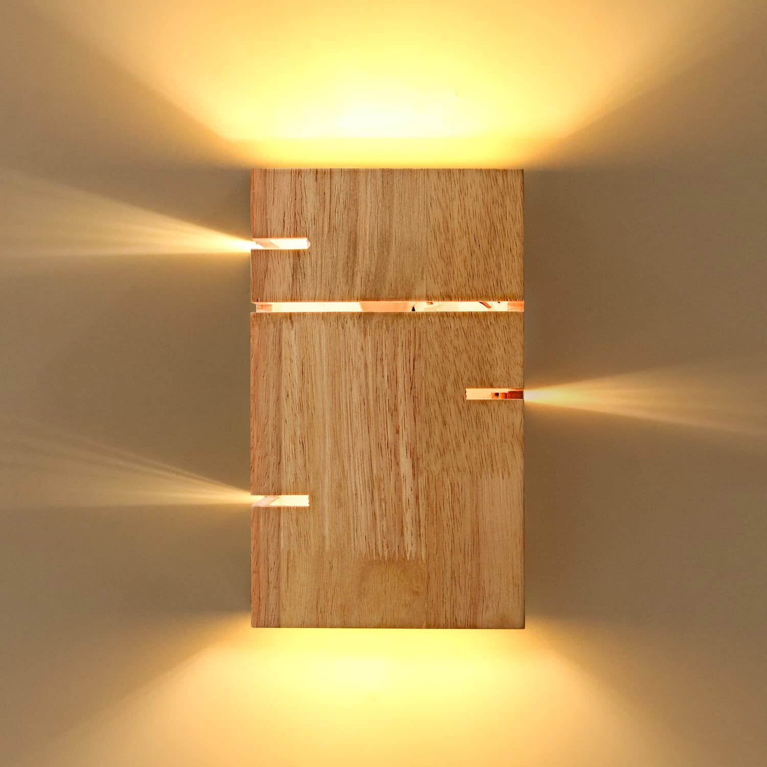 Modern Wooden Wall Lamp – Minimalist Up & Down Light Scandinavian Style